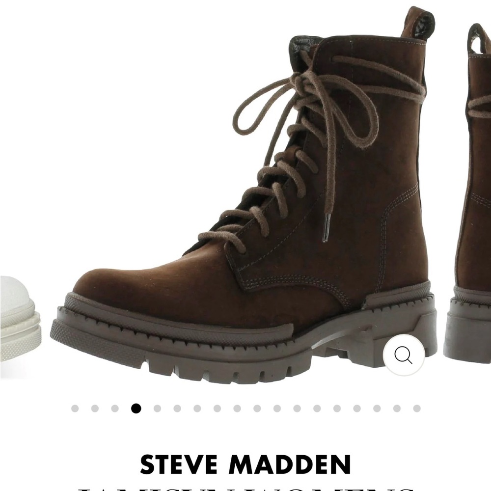 Steve Madden Brown Suede Lace-Up Combat Boots